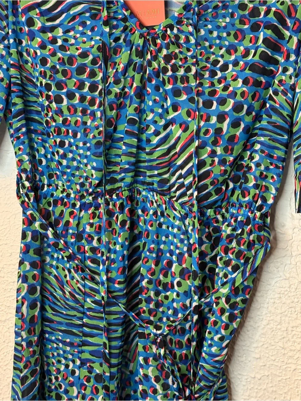 Blue Multicolor Printed Swim Coverup Tunic - Picture 3 of 16
